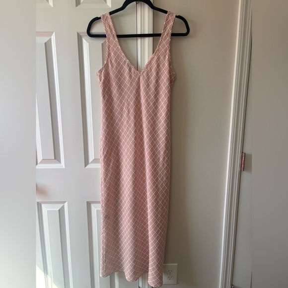 Flounce London Midi Cami Dress in Pink and White Check - Picture 2 of 11